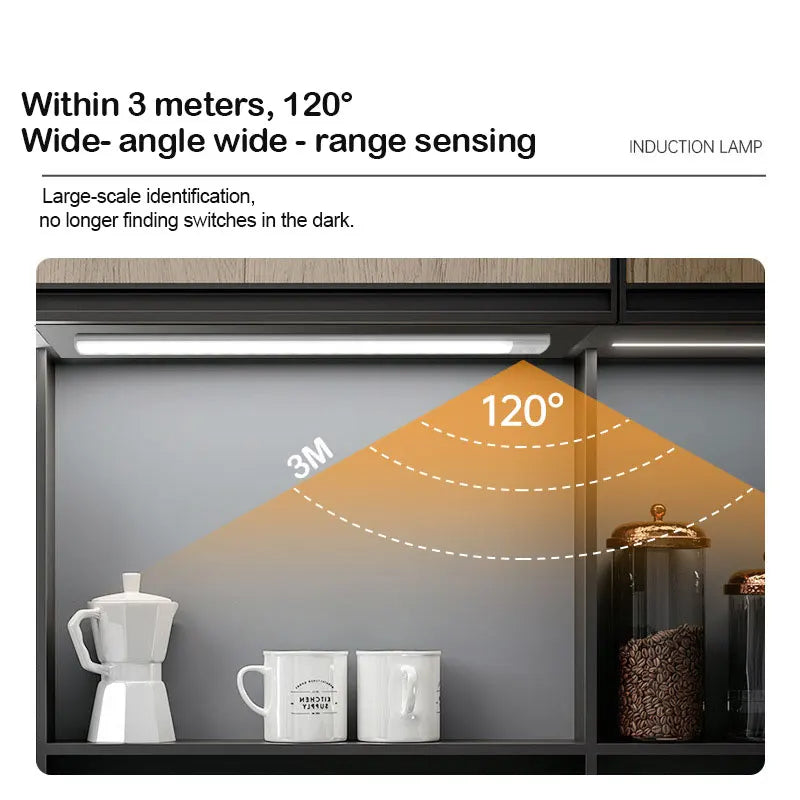 20/30/40CM USB Rechargeable Motion Sensor Light Wireless 3 Colors Dimming LED Closet Light Kitchen Led Cabinet Lamp For Xiaomi