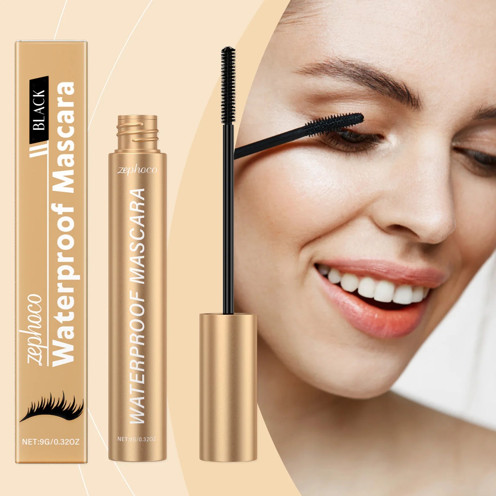 ZEPHOCO Black Curling Mascara Natural Long Curling Non-Caking Long-Lasting Styling Daily Mascara