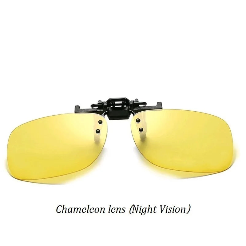 Photochromic Polarized Clip On Sunglasses Near-Sighted Driving Night Vision Lens Anti-UVA Anti-UVB Sunglasses Clip De Sol UV400