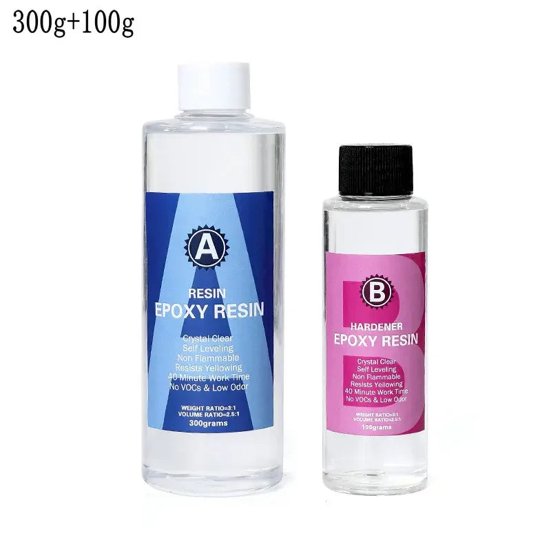 Epoxy Resin Kit Crystal Clear Easy Mixing AB Resin with Sticks,Graduated Cups and Gloves for Jewelry Making DIY Art Crafts