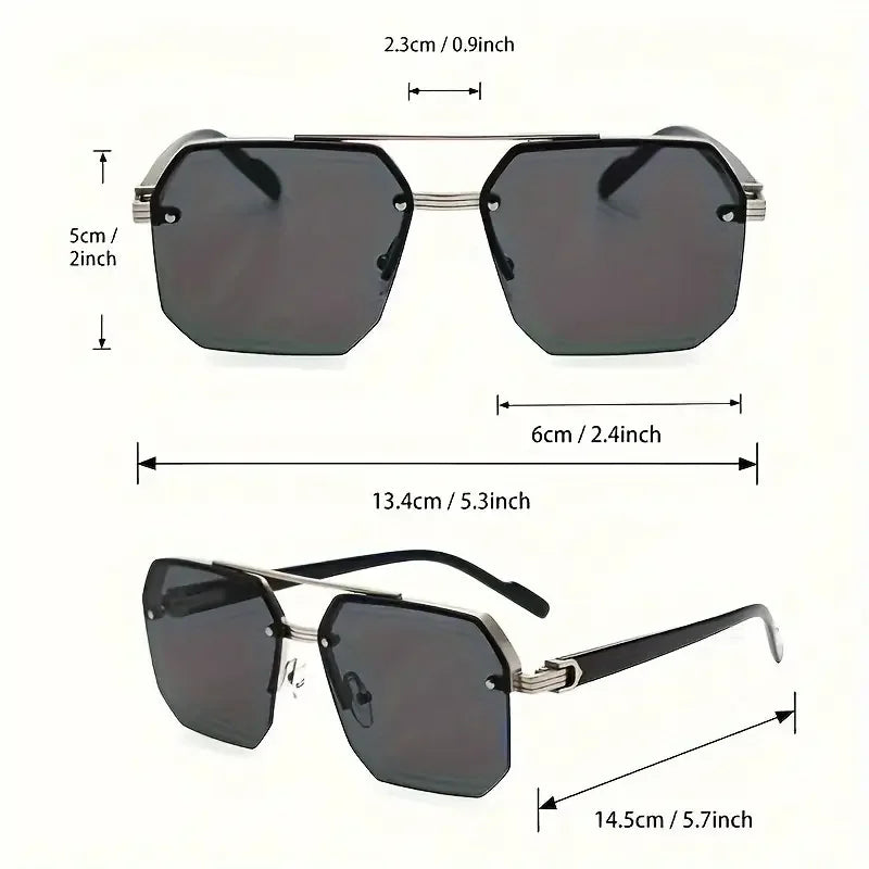 Classic Half-Frame Fashion Glasses for Men & Women - Vintage Style, Slimming Effect for Driving & Outdoor Adventures Gradient