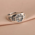 Retro Fashion Compass Ring Hexagonal Opening Adjustable Ring Hip Hop Party Jewelry Accessories Gift for Women