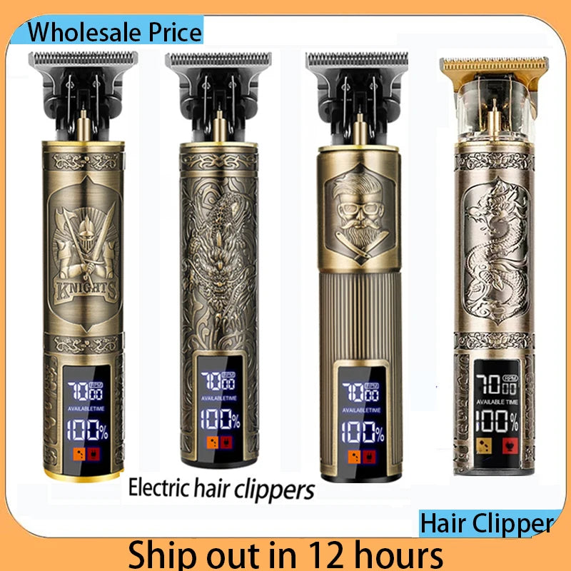 Vintage Hair Cutting Machine Cordless Trimmer portable USB Fast Charging Hair Clipper Electric Shaver Barber Professional Barber