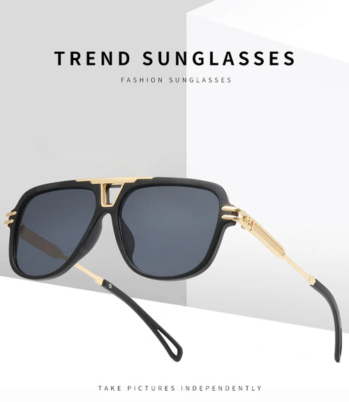 2024 New Driving Sunglasses Metal Double Beam Sunglasses Fashion Trend Luxury Brand lentes de sol para hombre