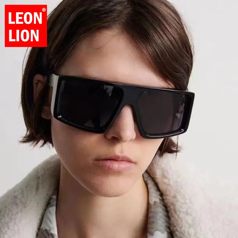LeonLion Square Oversized Sunglasses Men Luxury Brand Designer Punk Glasses Men/Women Vintage Eyewear Men Lentes De Sol Hombre