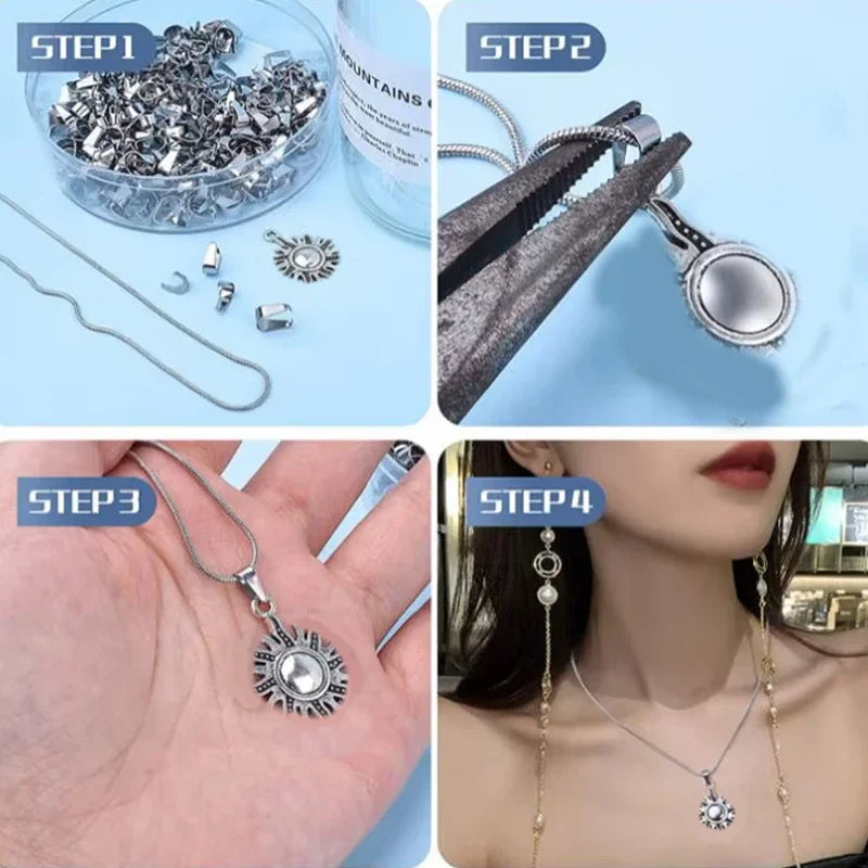 100pcs Stainless Steel Clasps Bails Charm Melon Seeds Buckle Pendant DIY Necklace Bracelet Connectors Jewelry Findings