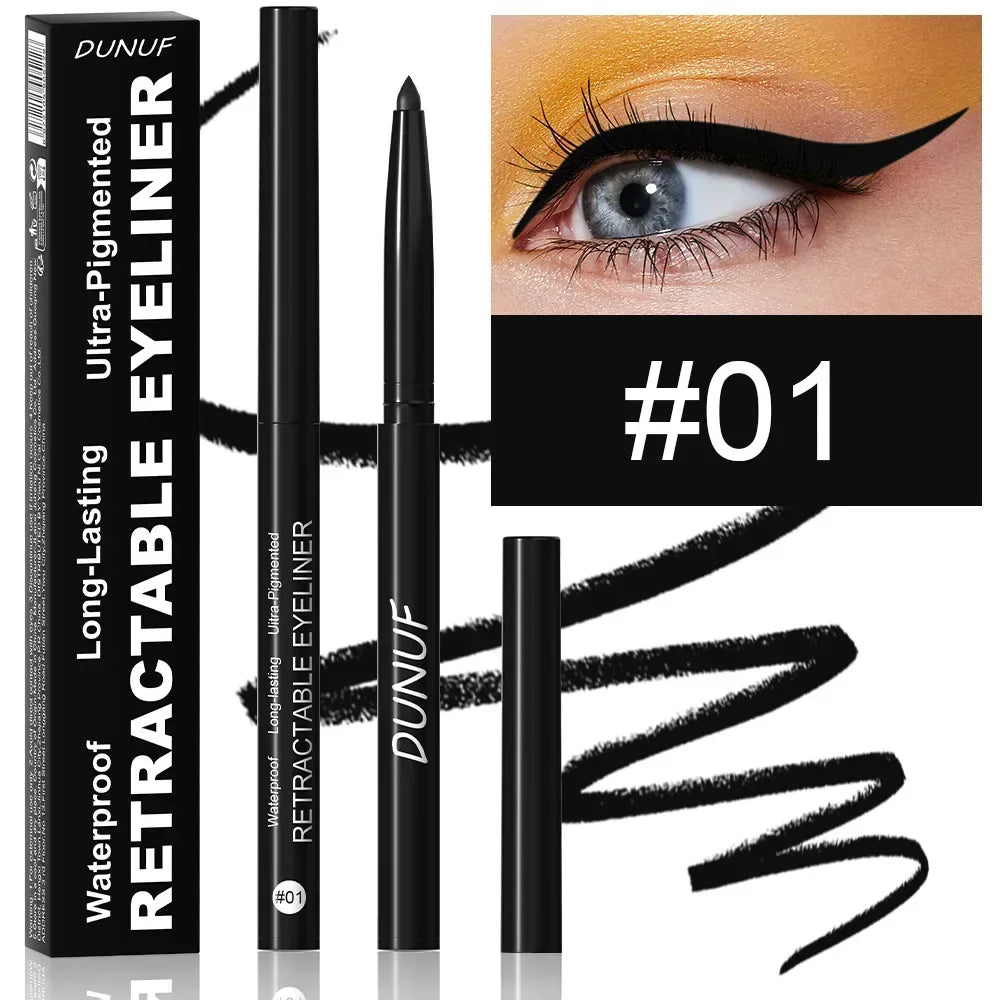 DUNUF Eyeliner Pencil Smooth Waterproof Eyeliner Gel Long-lasting Blue Black Brown Soft Easy Wearing Eyeliner Pen New