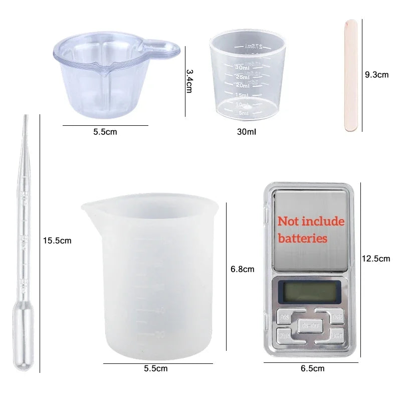 Epoxy Resin Kit Crystal Clear Easy Mixing AB Resin with Sticks,Graduated Cups and Gloves for Jewelry Making DIY Art Crafts
